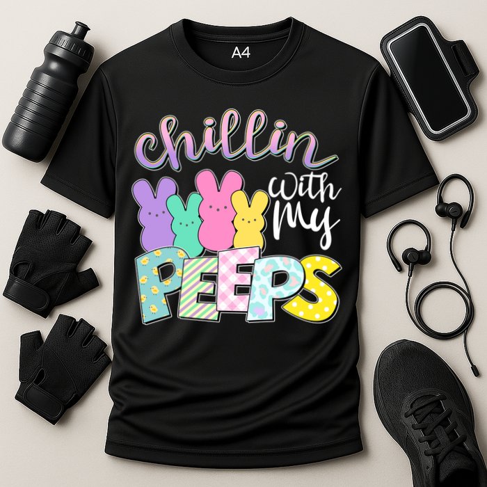 Cute Easter Chillin With My Peeps Candy Bunnies Cooling Performance Crew T-Shirt