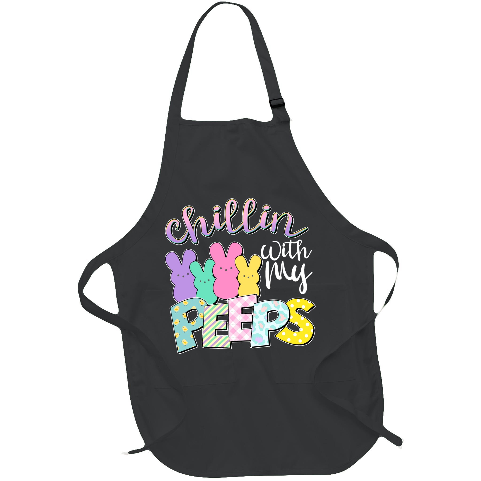 Cute Easter Chillin With My Peeps Candy Bunnies Apron