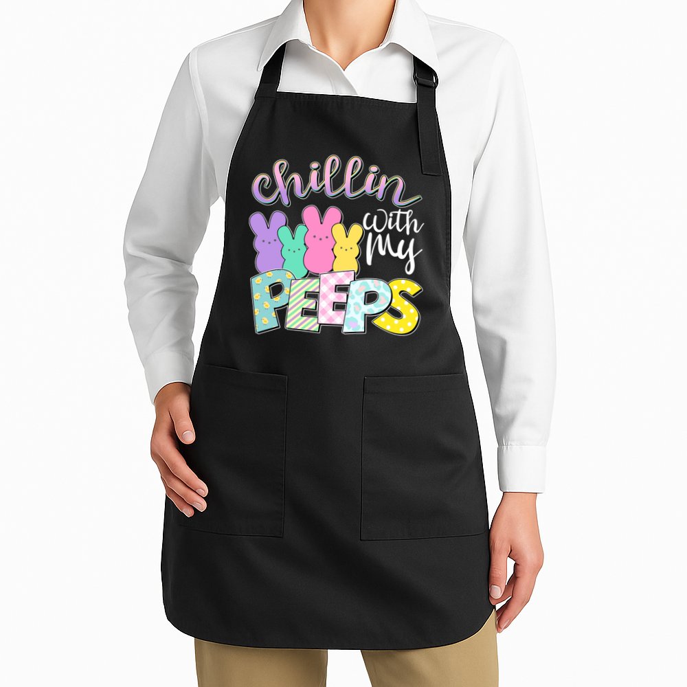Cute Easter Chillin With My Peeps Candy Bunnies Apron