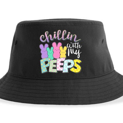 Cute Easter Chillin With My Peeps Candy Bunnies Sustainable Bucket Hat