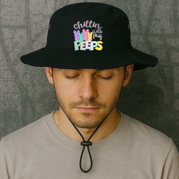 Cute Easter Chillin With My Peeps Candy Bunnies Bucket Hat