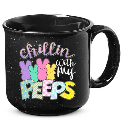 Cute Easter Chillin With My Peeps Candy Bunnies 15oz Campfire Ceramic Mug