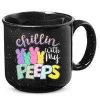 Cute Easter Chillin With My Peeps Candy Bunnies 15oz Campfire Ceramic Mug