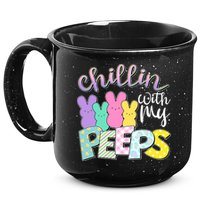 Cute Easter Chillin With My Peeps Candy Bunnies 15oz Campfire Ceramic Mug