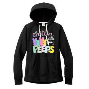 Cute Easter Chillin With My Peeps Candy Bunnies Women's Fleece Hoodie