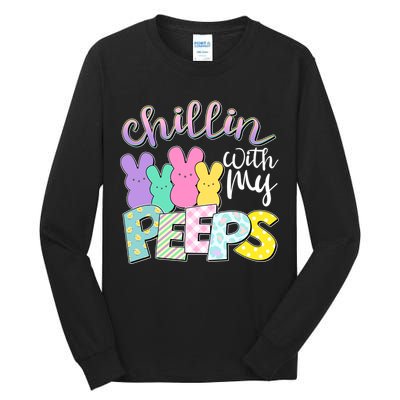 Cute Easter Chillin With My Peeps Candy Bunnies Tall Long Sleeve T-Shirt