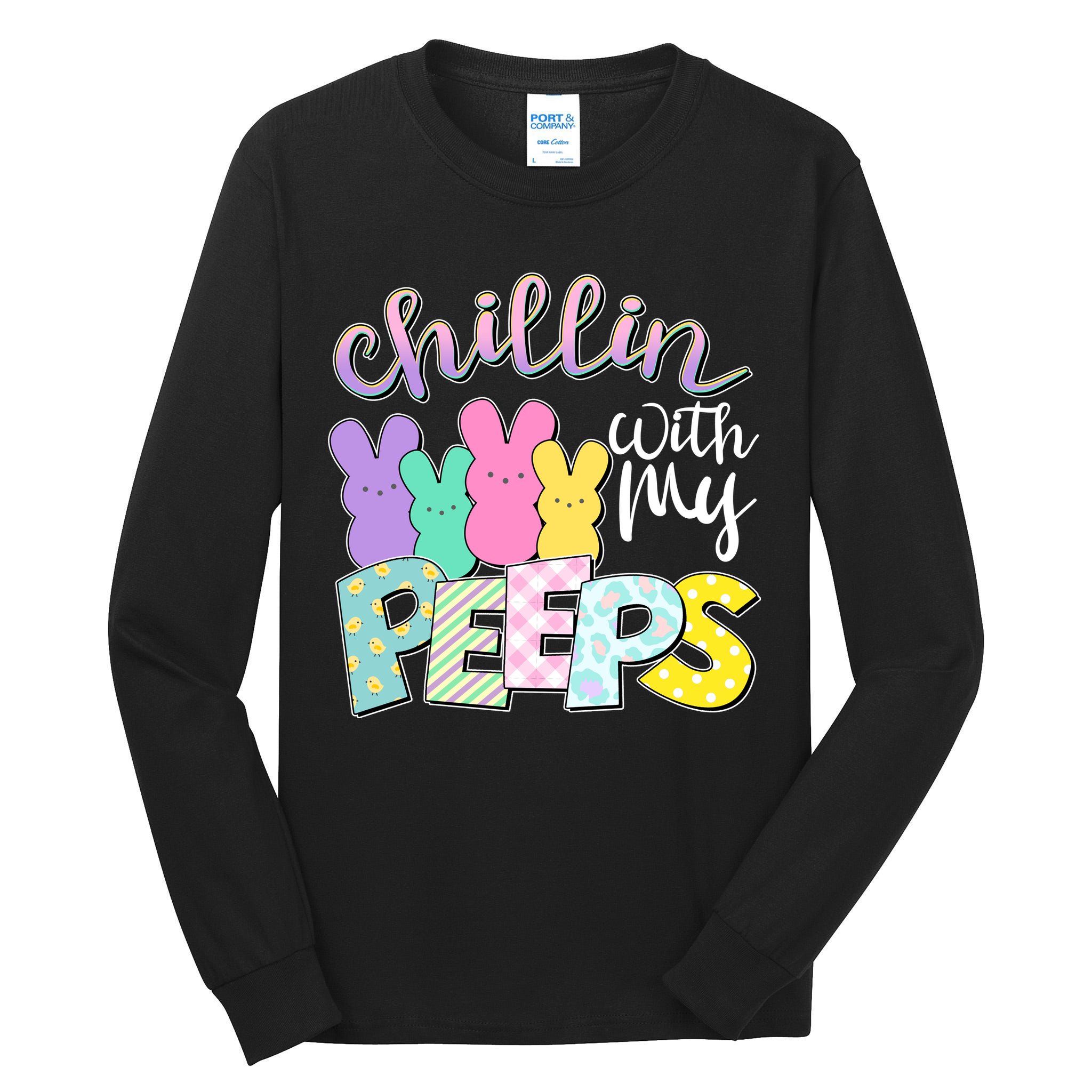 Cute Easter Chillin With My Peeps Candy Bunnies Tall Long Sleeve T-Shirt