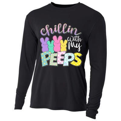 Cute Easter Chillin With My Peeps Candy Bunnies Cooling Performance Long Sleeve Crew