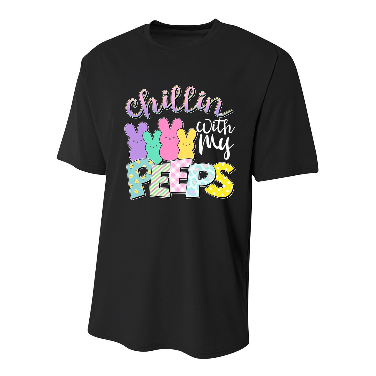 Cute Easter Chillin With My Peeps Candy Bunnies Youth Performance Sprint T-Shirt