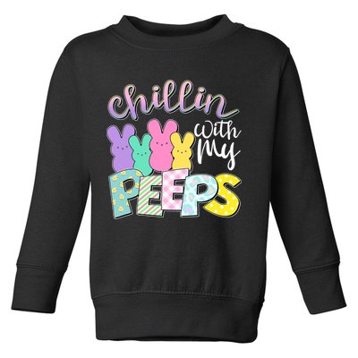 Cute Easter Chillin With My Peeps Candy Bunnies Toddler Sweatshirt