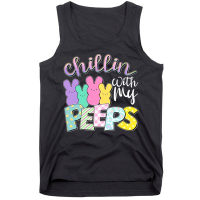 Cute Easter Chillin With My Peeps Candy Bunnies Tank Top