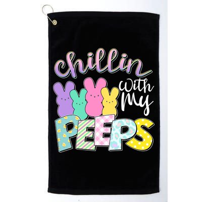 Cute Easter Chillin With My Peeps Candy Bunnies Golf Towel
