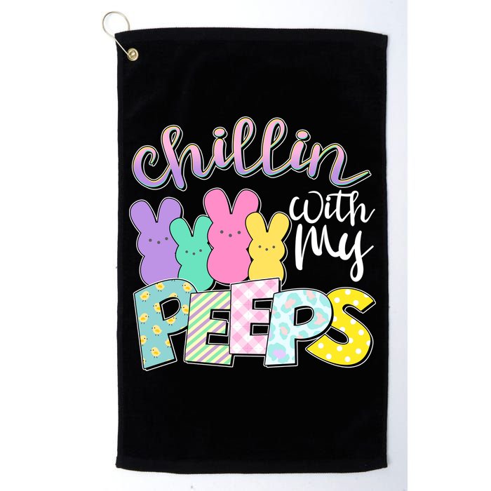 Cute Easter Chillin With My Peeps Candy Bunnies Golf Towel