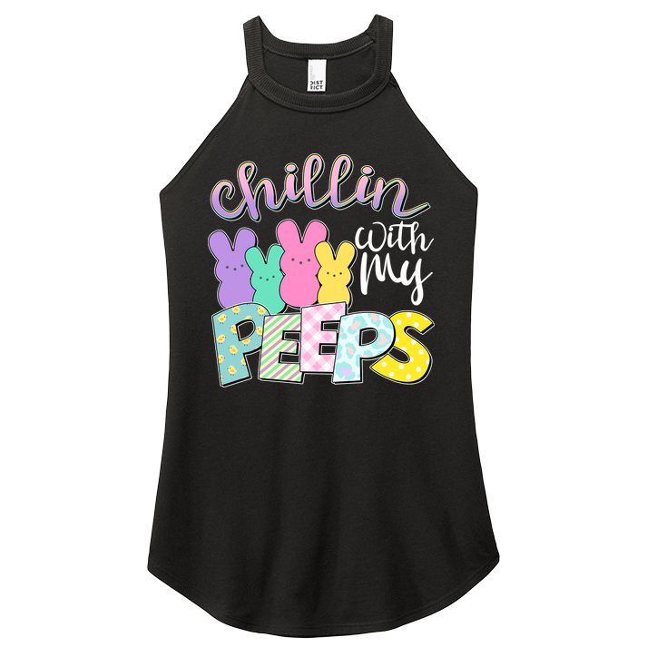 Cute Easter Chillin With My Peeps Candy Bunnies Women's Perfect Tri Rocker Tank
