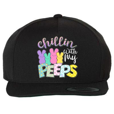 Cute Easter Chillin With My Peeps Candy Bunnies Wool Snapback Cap