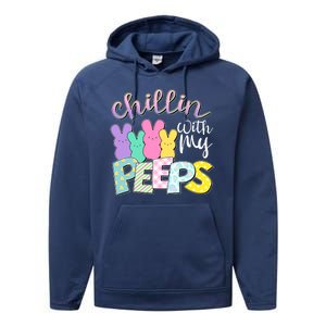 Cute Easter Chillin With My Peeps Candy Bunnies Performance Fleece Hoodie