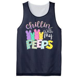 Cute Easter Chillin With My Peeps Candy Bunnies Mesh Reversible Basketball Jersey Tank