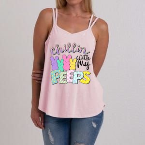 Cute Easter Chillin With My Peeps Candy Bunnies Women's Strappy Tank