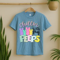 Cute Easter Chillin With My Peeps Candy Bunnies T-Shirt