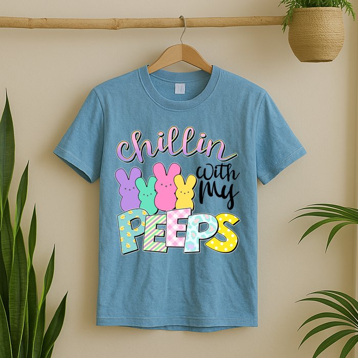 Cute Easter Chillin With My Peeps Candy Bunnies T-Shirt