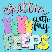 Cute Easter Chillin With My Peeps Candy Bunnies T-Shirt