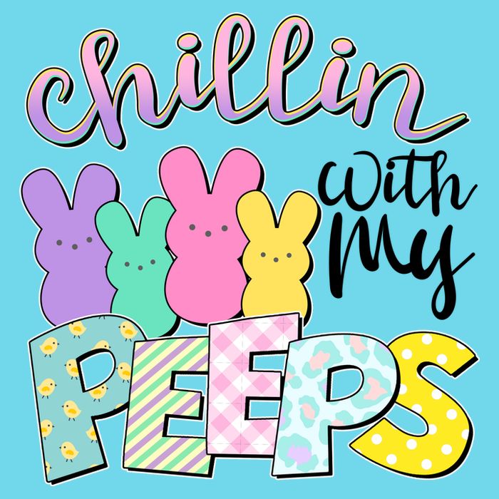 Cute Easter Chillin With My Peeps Candy Bunnies T-Shirt