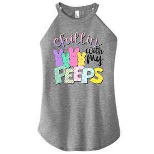 Cute Easter Chillin With My Peeps Candy Bunnies Women's Perfect Tri Rocker Tank