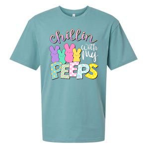 Cute Easter Chillin With My Peeps Candy Bunnies Sueded Cloud Jersey T-Shirt