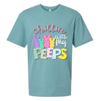 Cute Easter Chillin With My Peeps Candy Bunnies Sueded Cloud Jersey T-Shirt