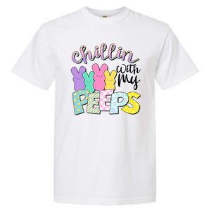 Cute Easter Chillin With My Peeps Candy Bunnies Garment-Dyed Heavyweight T-Shirt