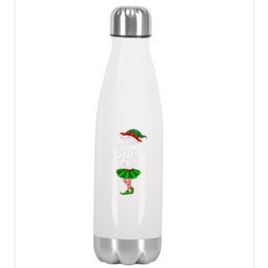 Chef Elf Christmas Costume Matching Family Elf Squad Stainless Steel Insulated Water Bottle