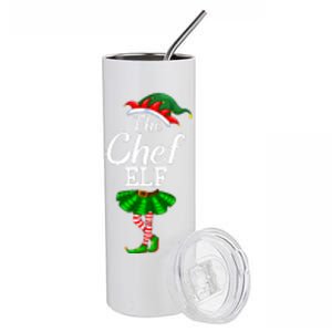 Chef Elf Christmas Costume Matching Family Elf Squad Stainless Steel Tumbler