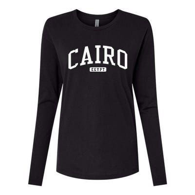 Cairo Egypt College University Style Womens Cotton Relaxed Long Sleeve T-Shirt