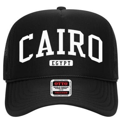 Cairo Egypt College University Style High Crown Mesh Back Trucker Hat