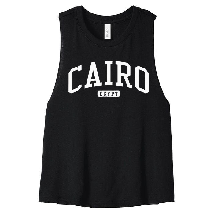 Cairo Egypt College University Style Women's Racerback Cropped Tank