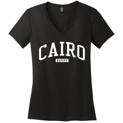 Cairo Egypt College University Style Women's V-Neck T-Shirt