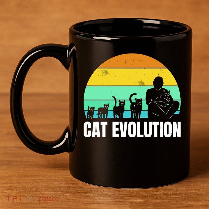 Cat Evolution 11oz C Handle Ceramic Mug