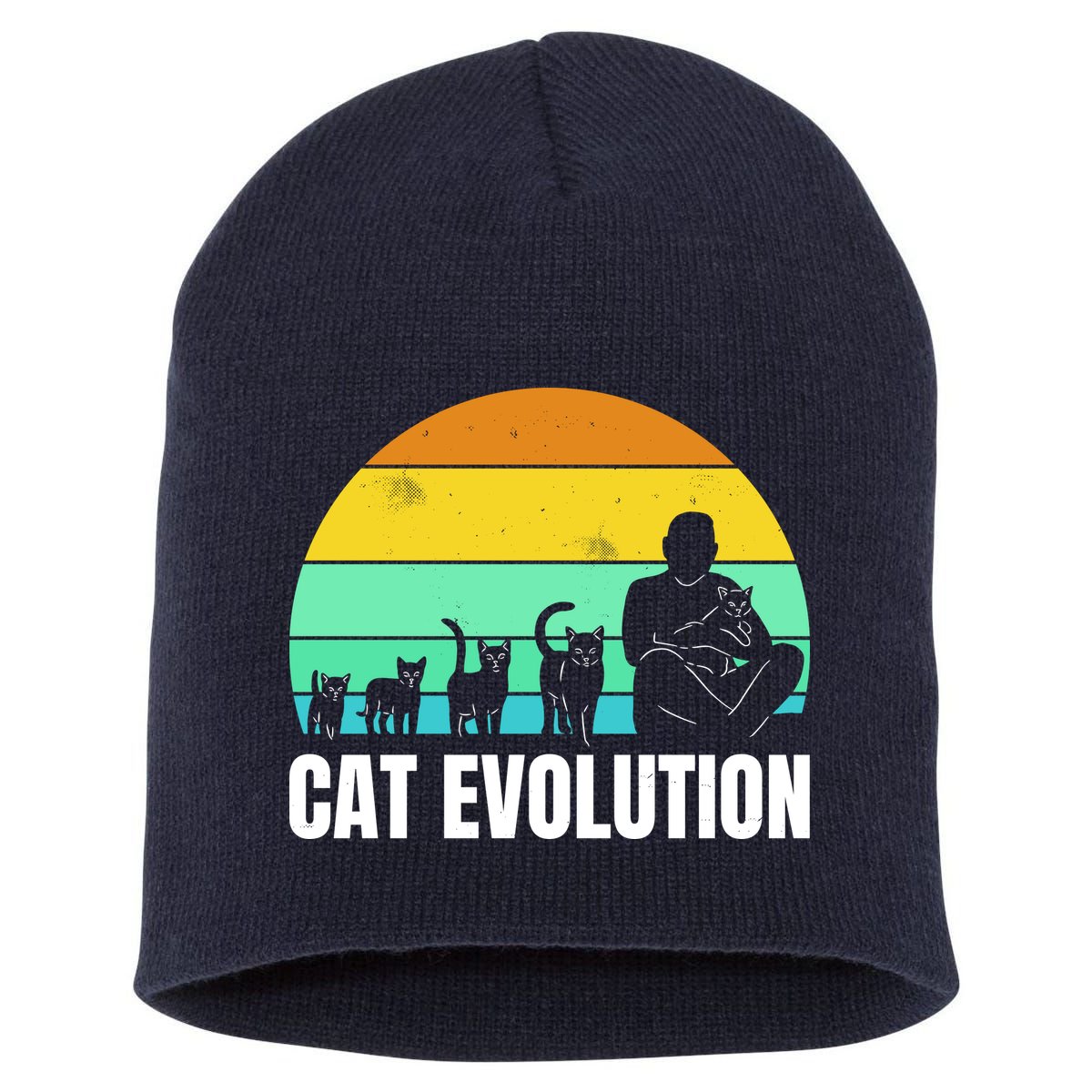 Cat Evolution Short Acrylic Beanie