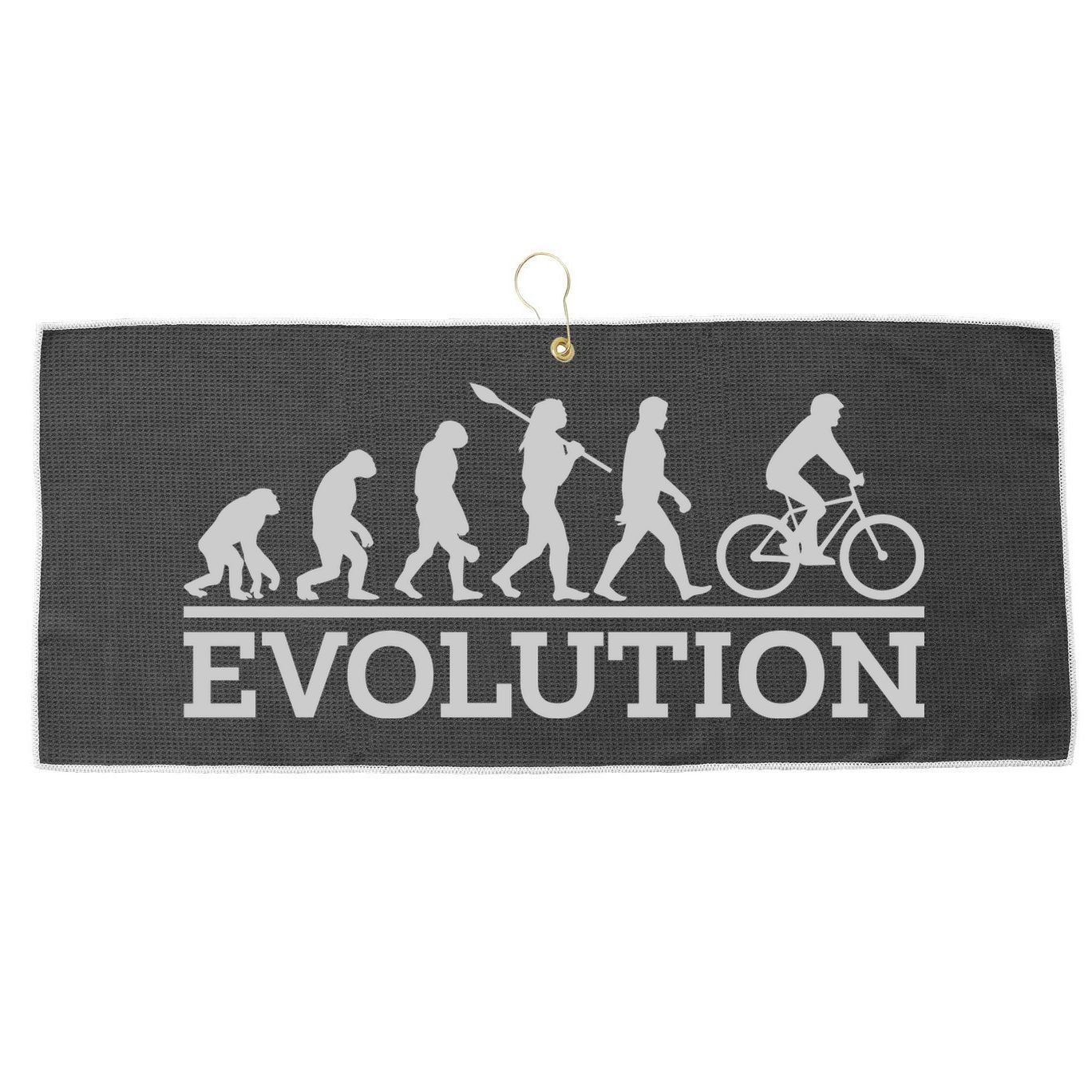 Cyclist Evolution Cycling Gift Large Microfiber Waffle Golf Towel