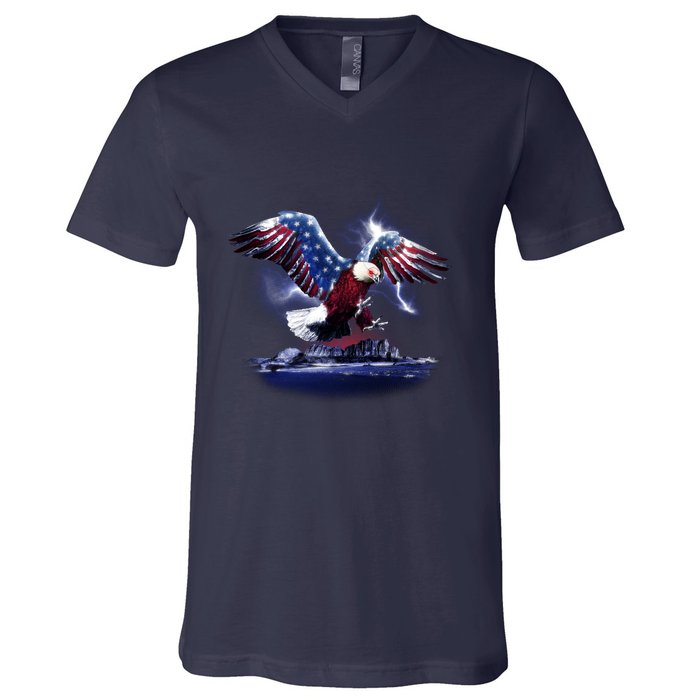 Cyborg Eagle V-Neck T-Shirt