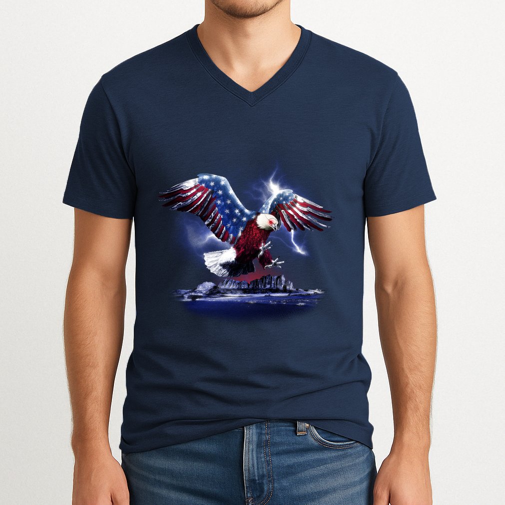 Cyborg Eagle V-Neck T-Shirt