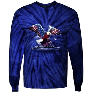 Cyborg Eagle Tie-Dye Long Sleeve Shirt