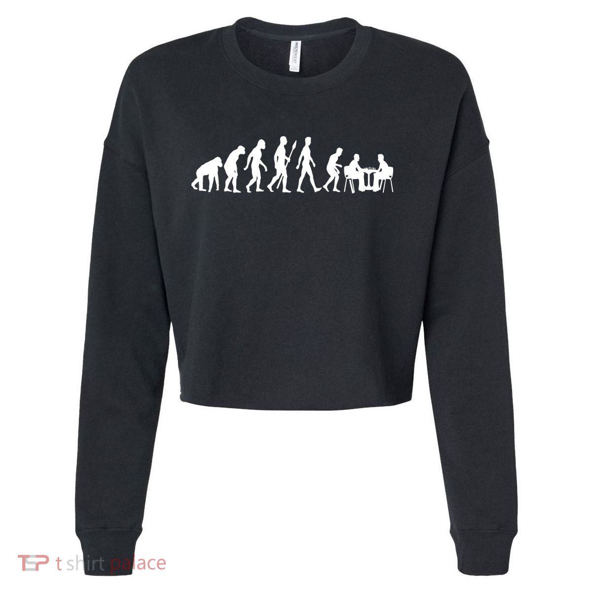 Chess Evolution Chess Board Chess Gift Cropped Pullover Crew