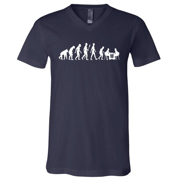 Chess Evolution Chess Board Chess Gift V-Neck T-Shirt