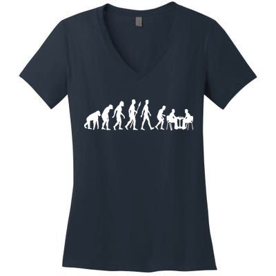 Chess Evolution Chess Board Chess Gift Women's V-Neck T-Shirt
