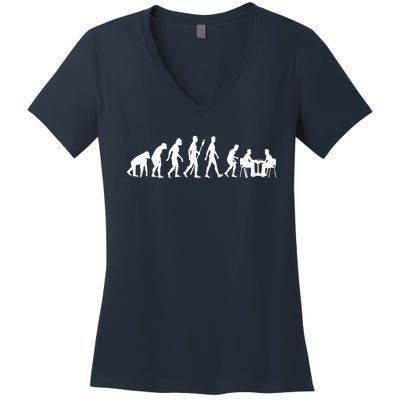 Chess Evolution Chess Board Chess Gift Women's V-Neck T-Shirt