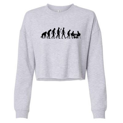 Chess Evolution Chess Board Chess Gift Cropped Pullover Crew