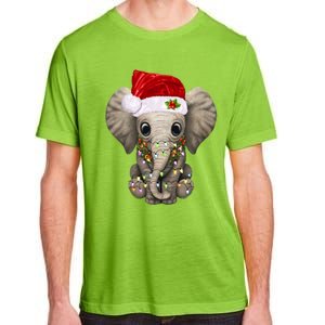 Cute Elephant Christmas Light Funny Elephant Lover Xmas Gift Adult ChromaSoft Performance T-Shirt