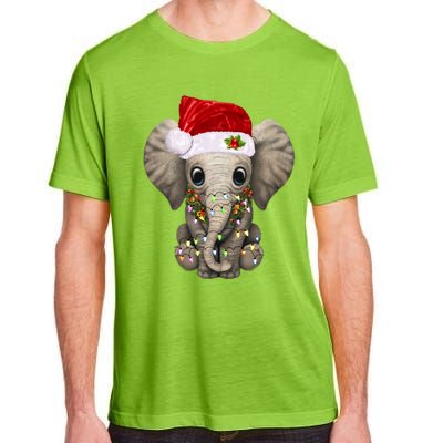 Cute Elephant Christmas Light Funny Elephant Lover Xmas Gift Adult ChromaSoft Performance T-Shirt