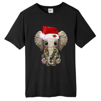 Cute Elephant Christmas Light Funny Elephant Lover Xmas Gift Tall Fusion ChromaSoft Performance T-Shirt